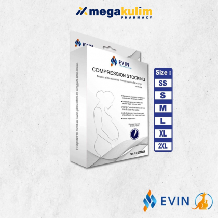 Evin Compression Stockings Knee High 15-20 mmHg (Size S/M/L/XL/XXL/XXXL)-2XL