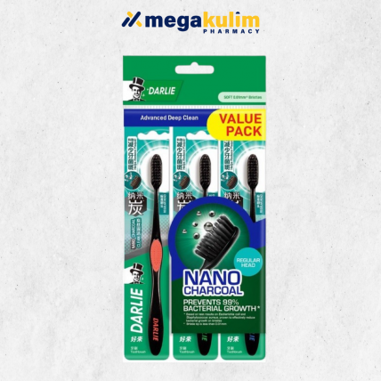 Darlie Toothbrush Nano Charcoal Deep Clean (3s/Pack)