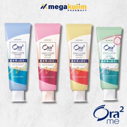 Ora2 Me Stain Clear Toothpaste (Natural Mint 140g/Peach Leaf Mint 140g/Apple Rose Mint 140g/Floral White Tea 125g)