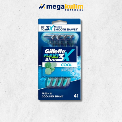 Gillette Flexi Blue 3X Cool Disposable Shaver (4's)