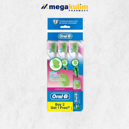 Oral-B Ultra Thin 0.01mm Green Tea Extra Soft Toothbrush (2+1s/Set)