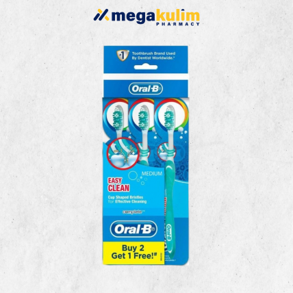 Oral-B Easy Clean MediumToothbrush (2+1s/Set)
