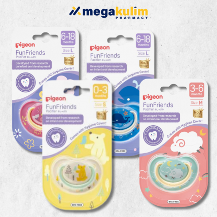 Pigeon Funfriends Pacifier 1 unit (S / M / L) [Flower / Whale / Sheep / Bear]
