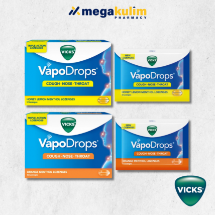 Vicks VapoDrops Lozenges 12's / 6's (Orange/Honey Lemon)
