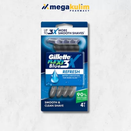 Gillette Flexi Blue 3X Refresh Disposable Shaver (4's)