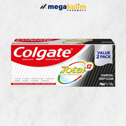 Colgate Total 12 Charcoal Toothpaste (2x150g/Set)