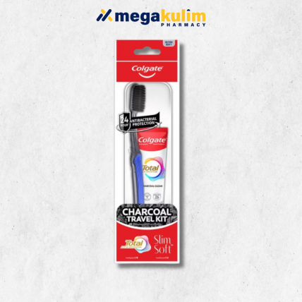 Colgate Total Charcoal Deep Clean Toothpaste 35g + Slimsost Charcoal Toothbrush Travel Kit