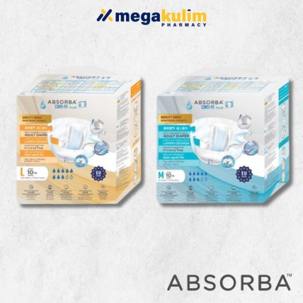 Absorba Conti-Fit Plus Diapers 10pcs (Size M / Size L)