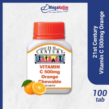 21st Century Vitamin C 500mg Orange Chewable 100 Tab