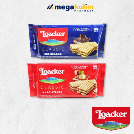 Loacker Classic Crispy Wafer 45g (Cremkakao / Napolitaner)-Cremkakao