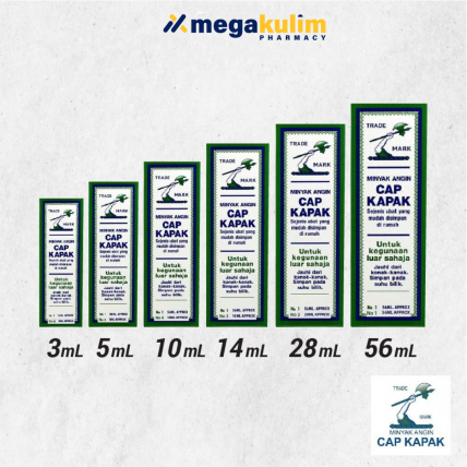 Minyak Angin Cap Kapak 56mL /28mL/14mL/10mL/5mL/3mL-3mL