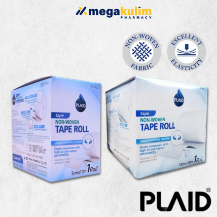 Plaid Non-Woven Tape Roll (5cmX10m / 10cmX10m)-10CM X 10M