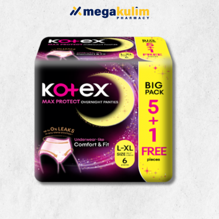 Kotex Overnight Panties Max Protect [Size L-XL] (5+1pcs/Pack)