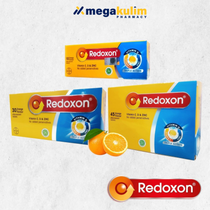 Redoxon Effervescent Triple Action Vit C + D + Zinc Orange Flavoured (30 Tab / 45 Tab / 10 Tab / 12x2 Tab) - 30 Tab
