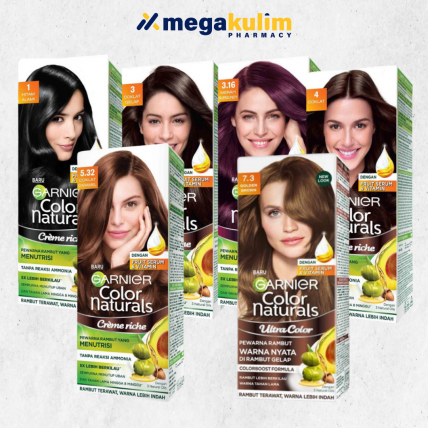 Garnier Color Natural (Box) [7.3-Golden Brown / 5.32-Caramel Brown / 4-Brown / 3.16-Burgundy / 3-Darkest Brown / 1-Black]