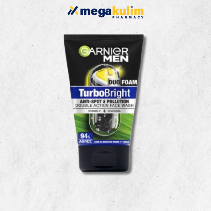 Garnier Men Turbo Bright Double Action Face Wash 100g