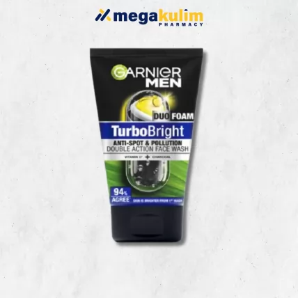Garnier Men Turbo Bright Double Action Face Wash 100g