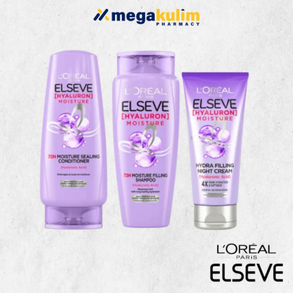 L'oreal Elseve Hyaluron Moisture (Conditioner 280mL / Night Cream 150mL/ Shampoo 280mL)