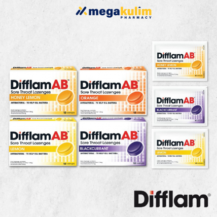 Difflam AB Sore Throat Lozenges [Blackcurrant / Honey Lemon / Lemon / Orange] (6's / 12's)