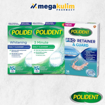 Polident Denture Cleanser Tablets (6x6Tablets/Box) [Daily / Whitening / Pro-Retainer]