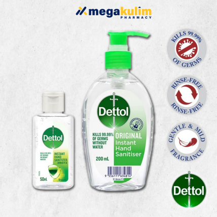 Dettol Instant Hand Sanitizer Original (50mL / 200mL)-200mL