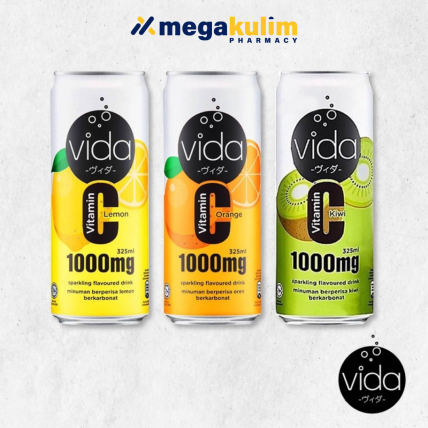 Vida C Sparkling Flavoured Drink 325mL (Lemon/Orange/Kiwi)