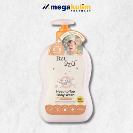 Bzu Bzu Head to Toe Baby Wash Oat & Milk 600mL