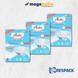 Respack Activ Regular Adult Diapers 8pcs / 10pcs (Size M / L / XL)