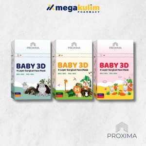 Proxima 4-ply Baby 3D Surgical Face Mask 20's (Zoo / Lippo Hippo / Bunnyboo)-Bunyboo