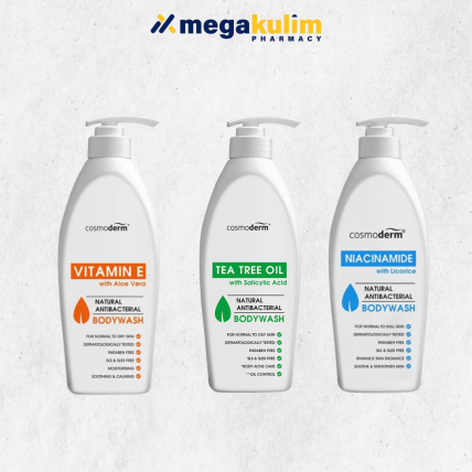 Cosmoderm Body Wash 500mL (Niacinamide / Vitamin E / Tea Tree Oil)