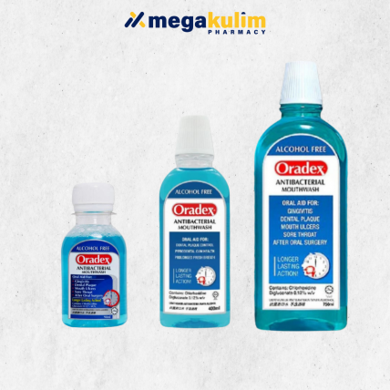 Oradex Antibacterial Mouthwash (90mL / 400mL / 750mL)