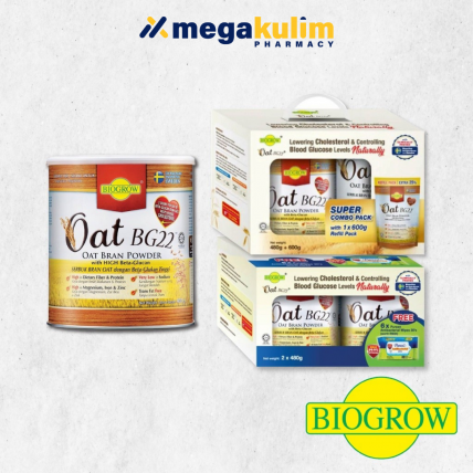 Biogrow Oat Bg22 Oat Bran Powder (480g / 480g + 600g Refill)