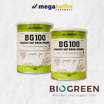 Biogreen BG-100 Organic Oat Bran Powder (2x500g)