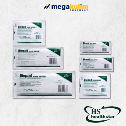Biopad Wound Dressing Waterproof & Transparent Plaster (6 size to choose)-5cm X 7cm