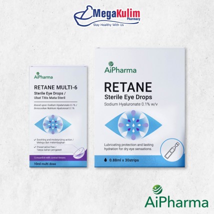 AiPharma Retane Sterile Eye Drops (0.88mLx30's) / Retane Multi-6 Eye Drop (10ml)-Multi-6, 10mL