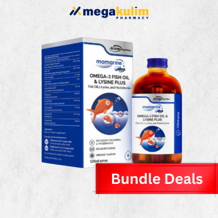 [Bundle Aug-Sept 26] Eldon Mamarine Kids Omega-3 Fish Oil & Lysine Plus 120mL X 2 Btl