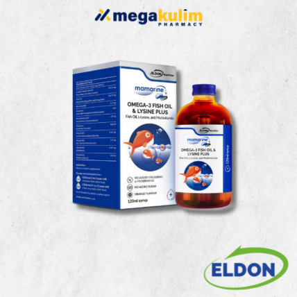 Eldon Mamarine Omega-3 Fish Oil & Lysine Plus Syrup 120mL (for Kids)