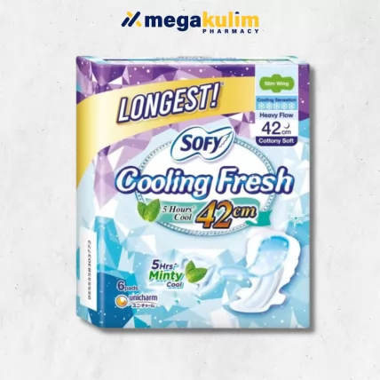 Sofy Cooling Fresh Night Ultra Slim Wings 42cm (6pcs)