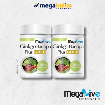 Megalive Ginkgo Bacopa Gold 550mg 2 X 45's