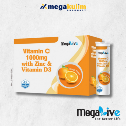 MegaLive Vitamin C 1000mg Effervescent 4X10 Tab-Box 4X10's