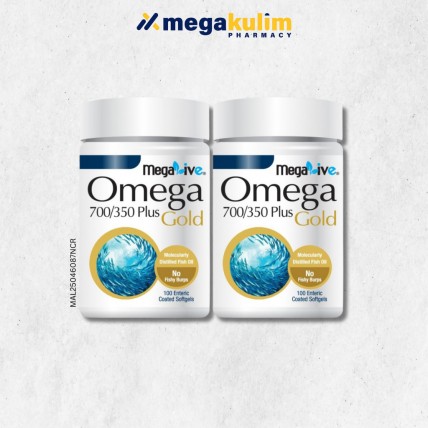 Megalive Omega 700/350 Plus Gold (2x100 Softgels/Set)