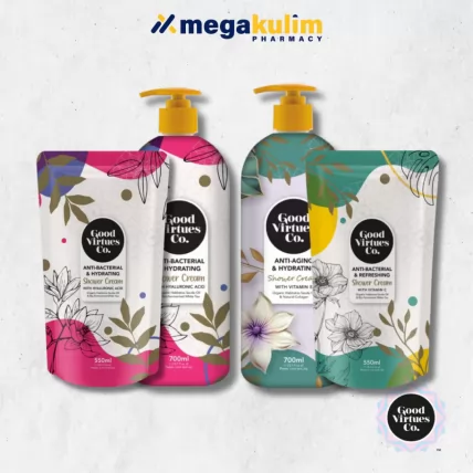 Good Virtues Co. Shower Cream (Refill Pack 550mL / Bottle 700mL) [Antibacterial & Hydrating / Antibacterial & Refreshing]