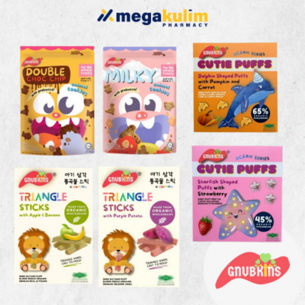 Gnubkins Baby Snacks (Kids Cookies 100g/Rice Puff 32g/ Triangle Sticks 32g)