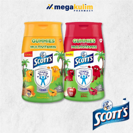 Scott's Multivitamin Gummies 60's (Apple / Tropical Flavour)-Apple Flavour