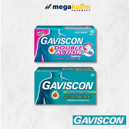 Gaviscon Original Peppermint / Double Action Tablets 16's