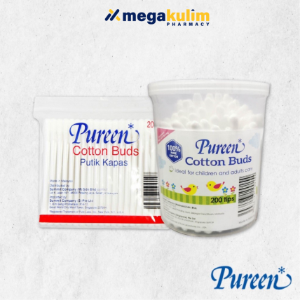 Pureen Cotton Buds 200 Tips (Bottle / Polybag)-Bottle