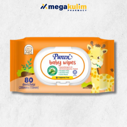 Pureen Baby Wipes Fragrance Free (2x80s/Set)