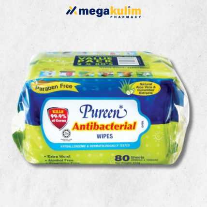 Pureen Antibacterial Wipes (2x80s/Set)