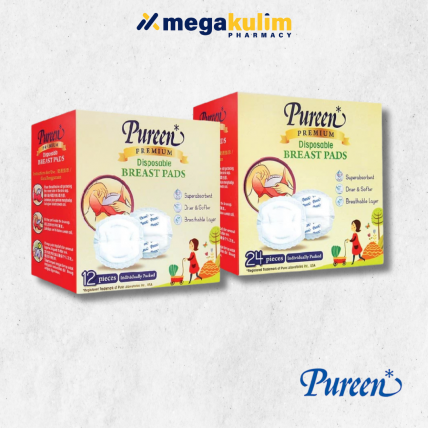 Pureen Disposable Breast Pads (12 pcs / 24 pcs)-12pcs