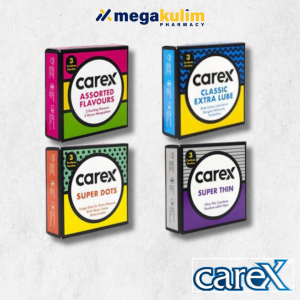 Carex Condoms 3Pcs/Box ( Classix Extra Lube / Assorted Flavours / Super Thin / Super Dots )